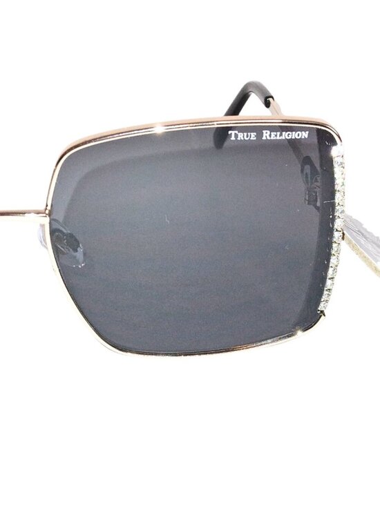 WOMEN\'S TRUE RELIGION OVERSIZED SQUARE GOLD & CRYSTAL FRAME SUNGLASSES - NWT main image 5
